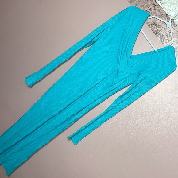 Enza Costa Compact Cotton Ribbed Midi Asymmetrical Front - Picture 3 of 5